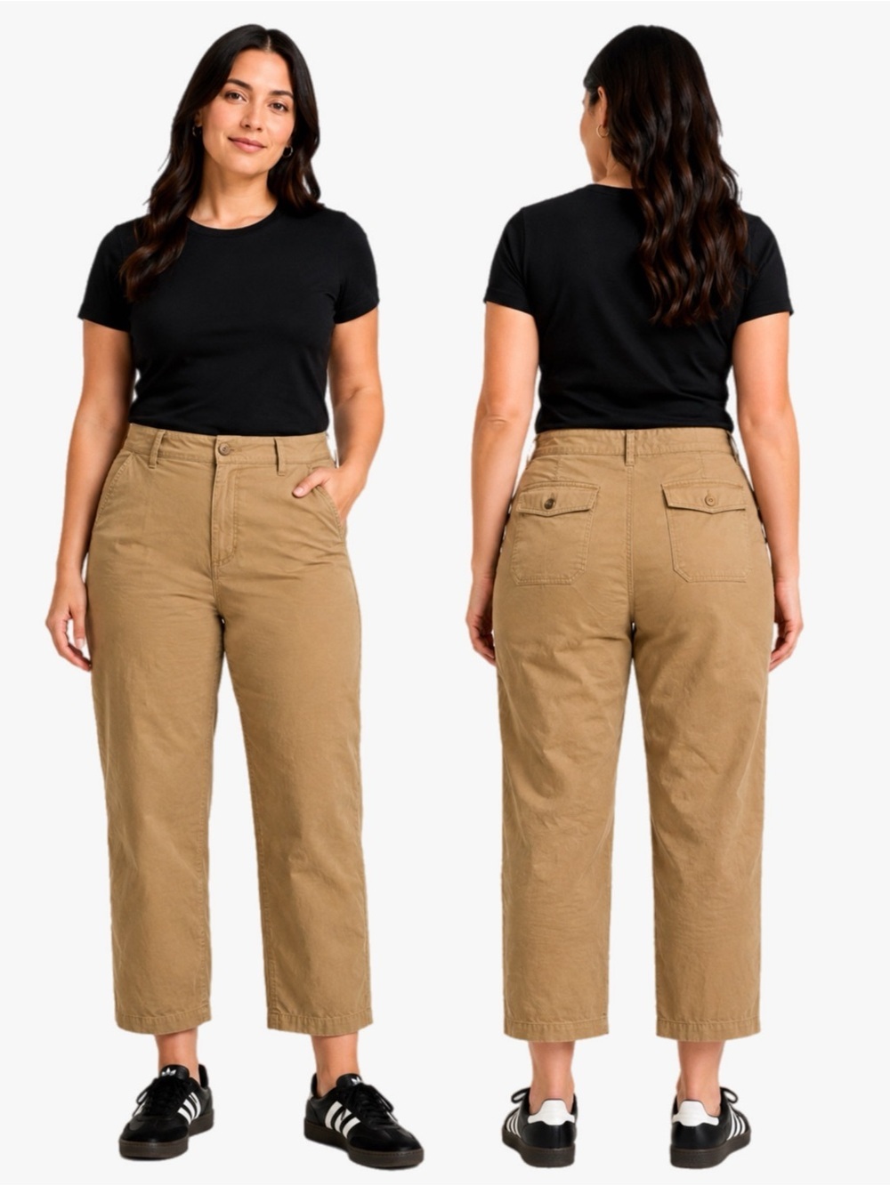 NWT Gap Plus Size 16 Khaki Chino Straight Leg Pants Women Casual Career